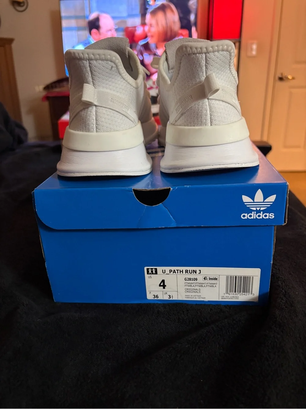 adidas Kids White U_Path Run Lightweight Sneakers